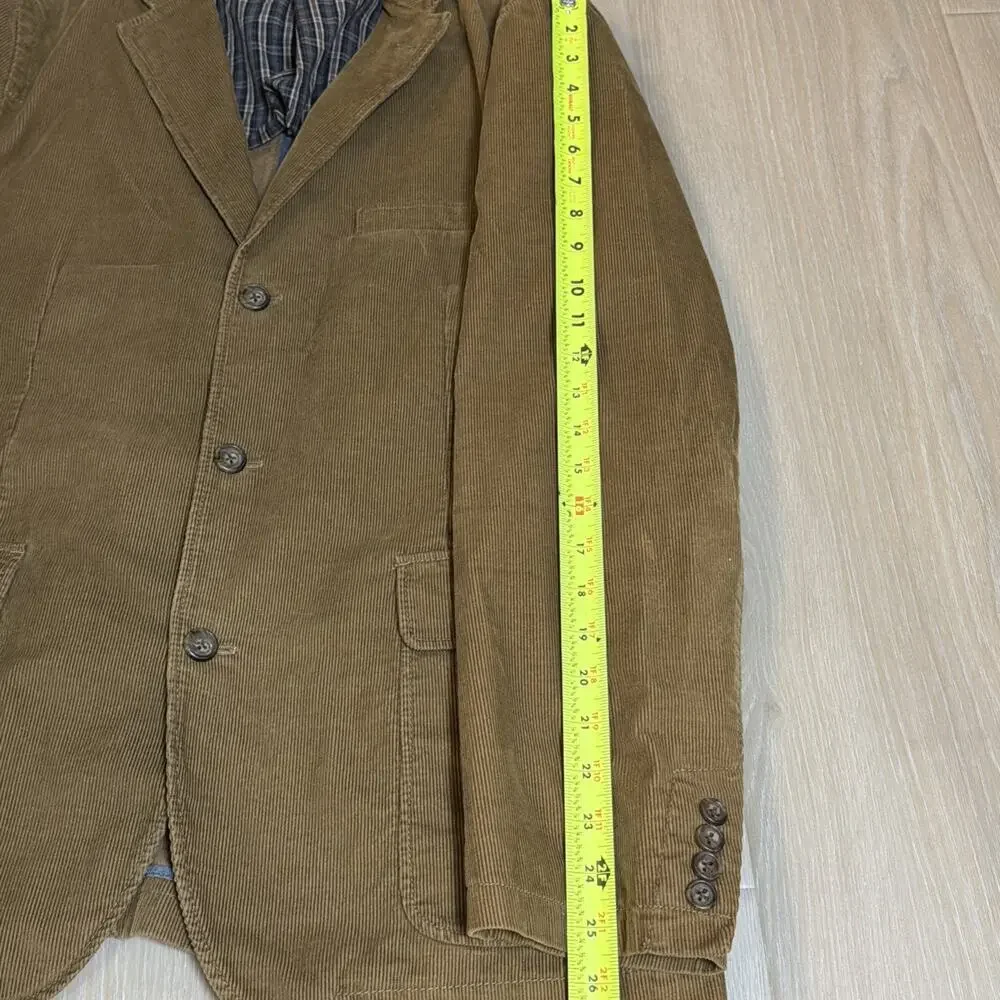 JCrew Men’s L Sport Coat Corduroy Blazer Jacket Tan Academia Classic Preppy